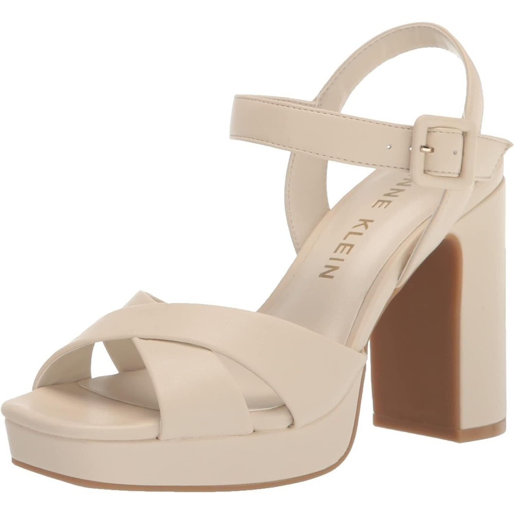 Anne Klein Women's Zena Heeled Sandal Size 7.5, Off-White - New